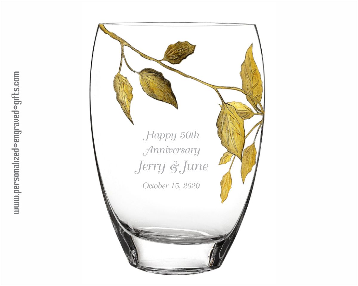 Engraved Crystal Vases Personalized Etched Crystal Vases 6096